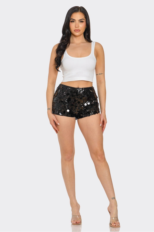Sequin Shorts (Black)