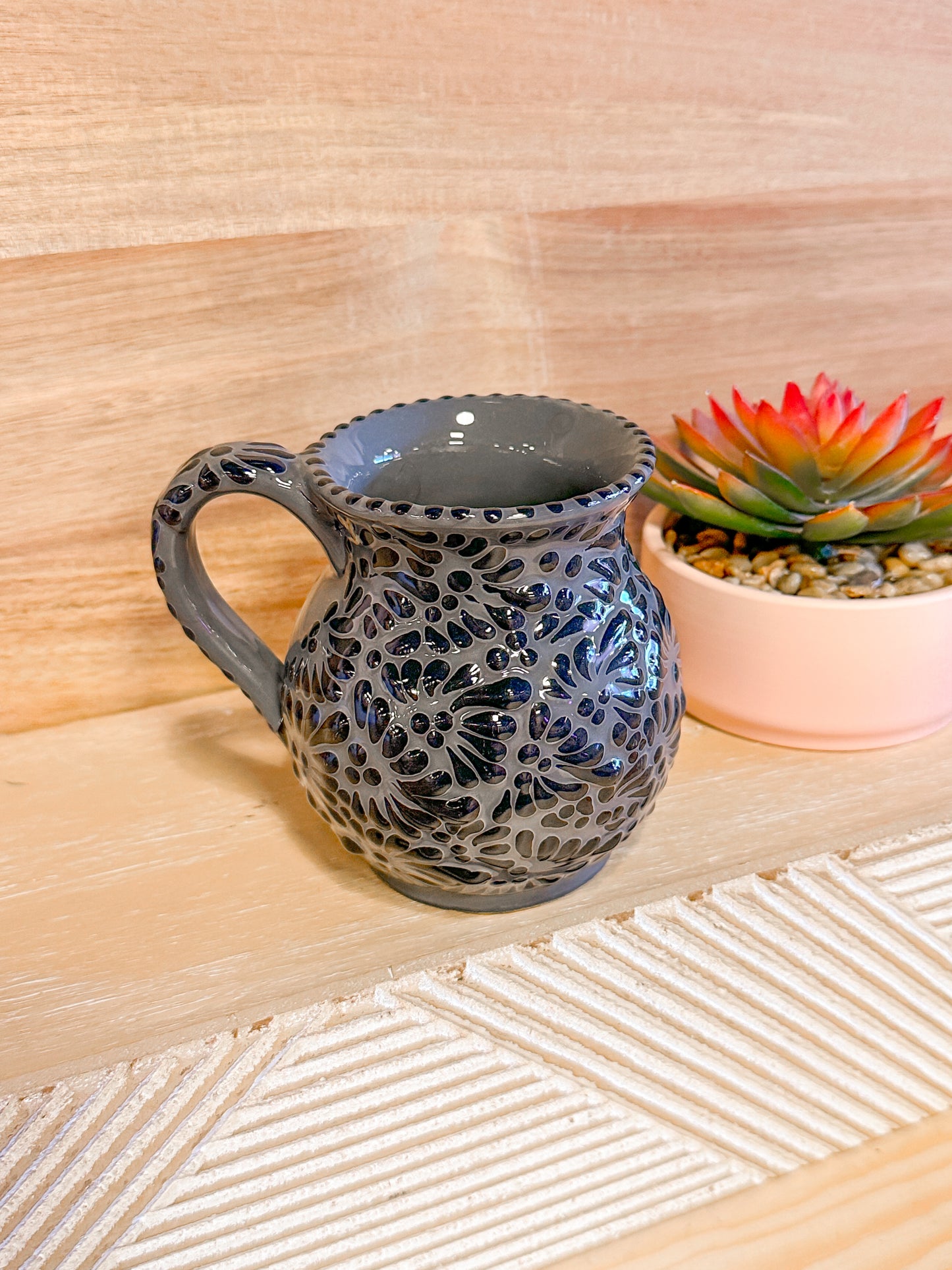 Talavera Jarrito Mug (Black & Grey)