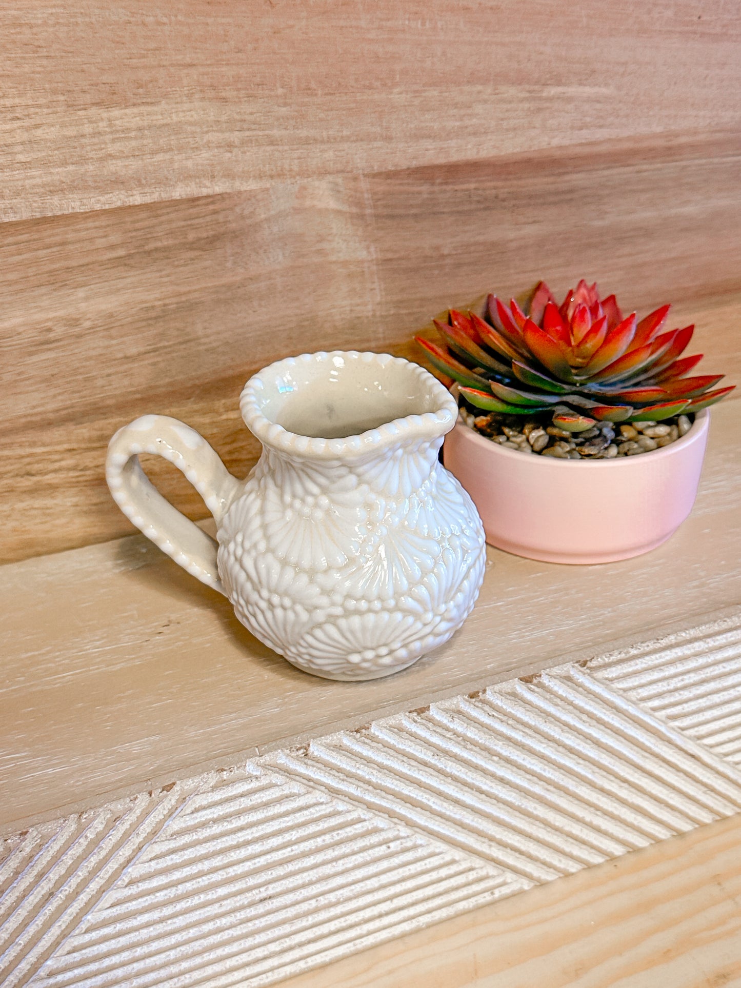 Talavera Creamer Jug (White & Cream)