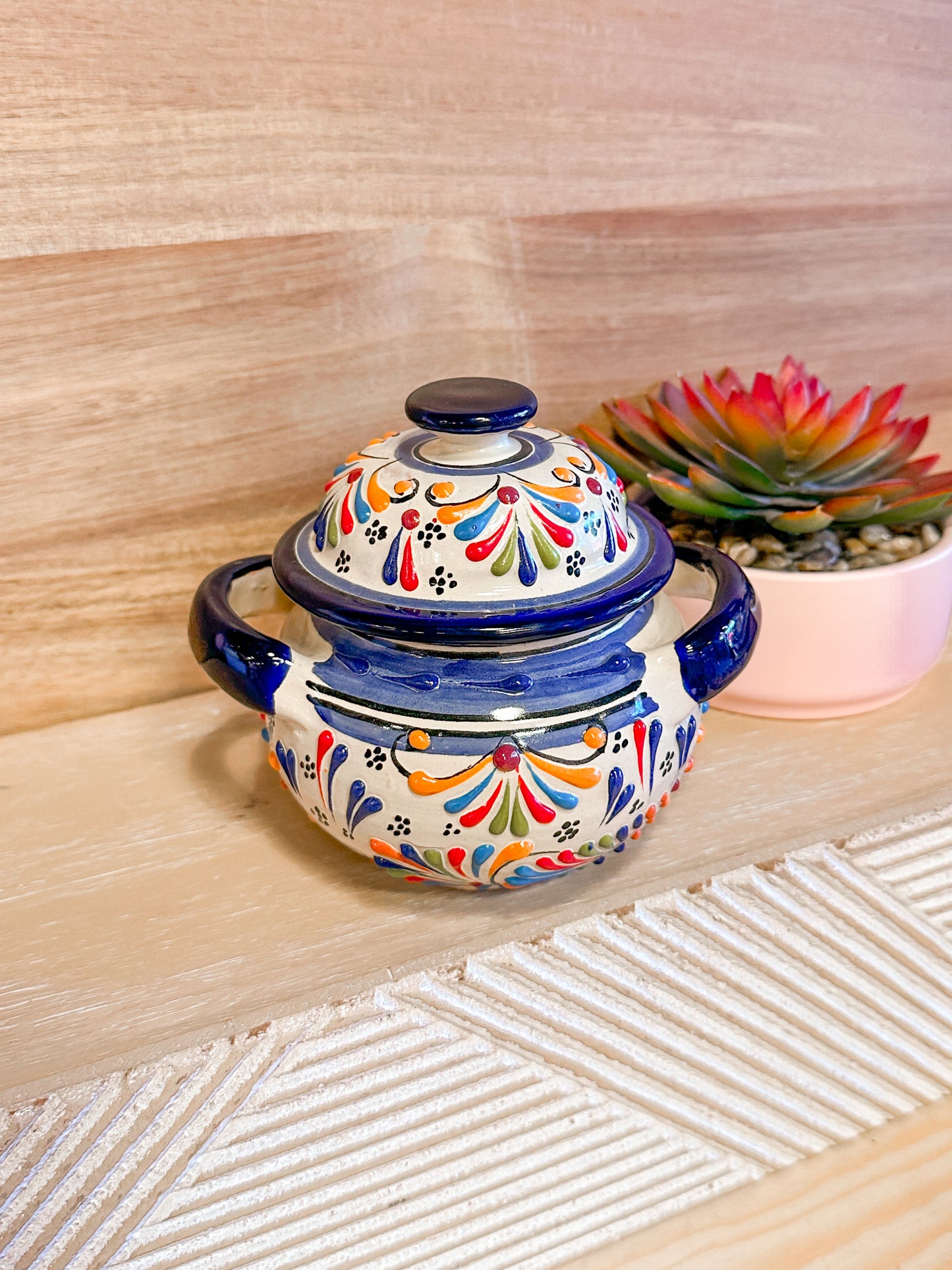 Talavera Medium Sugar Bowl (Blue)