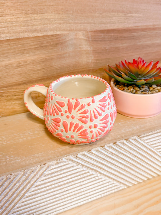 Talavera Low Regular Mug (Dusty Rose & Cream)