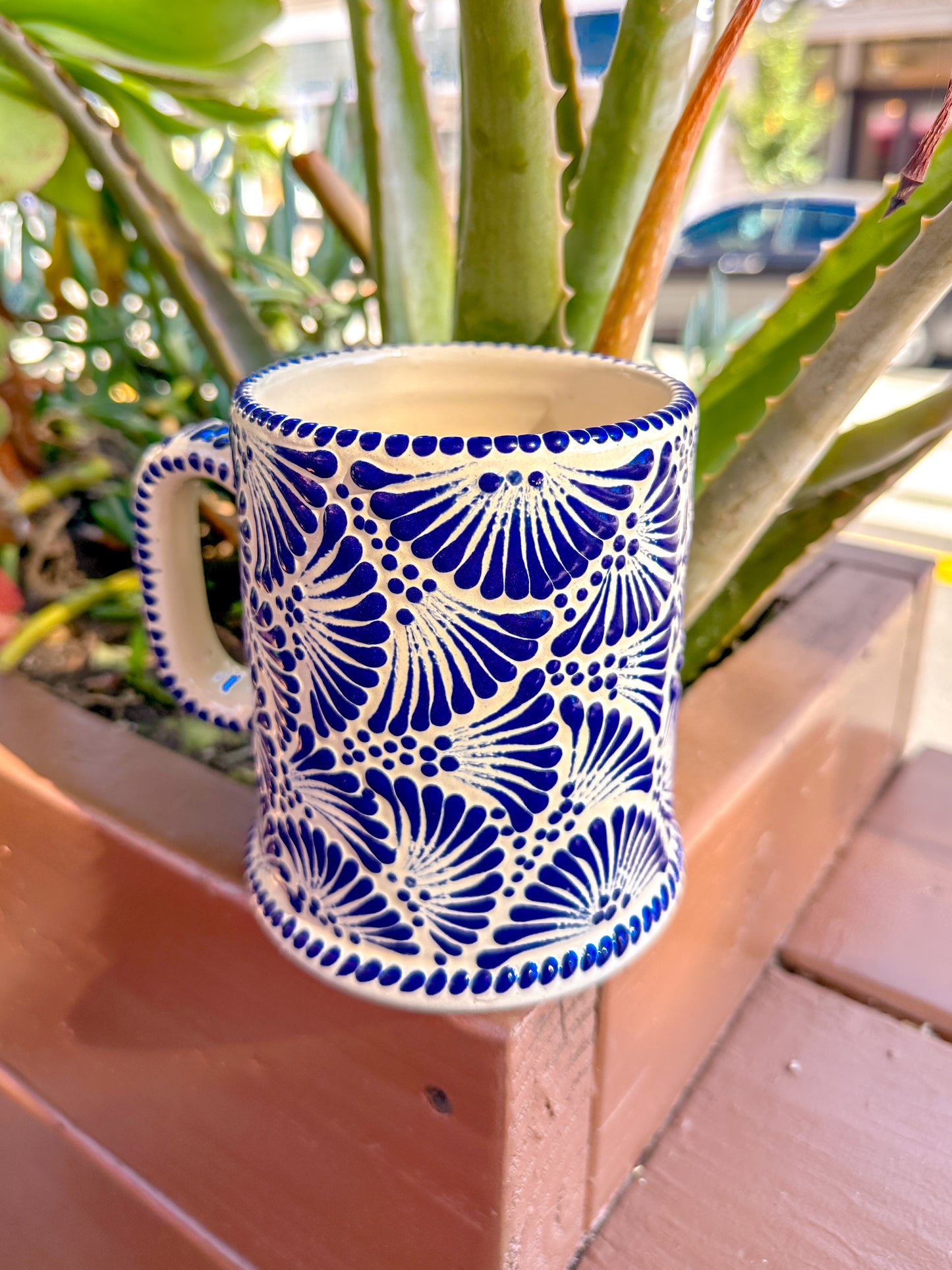 Talavera Large Mug Style 2 (Blue & White)