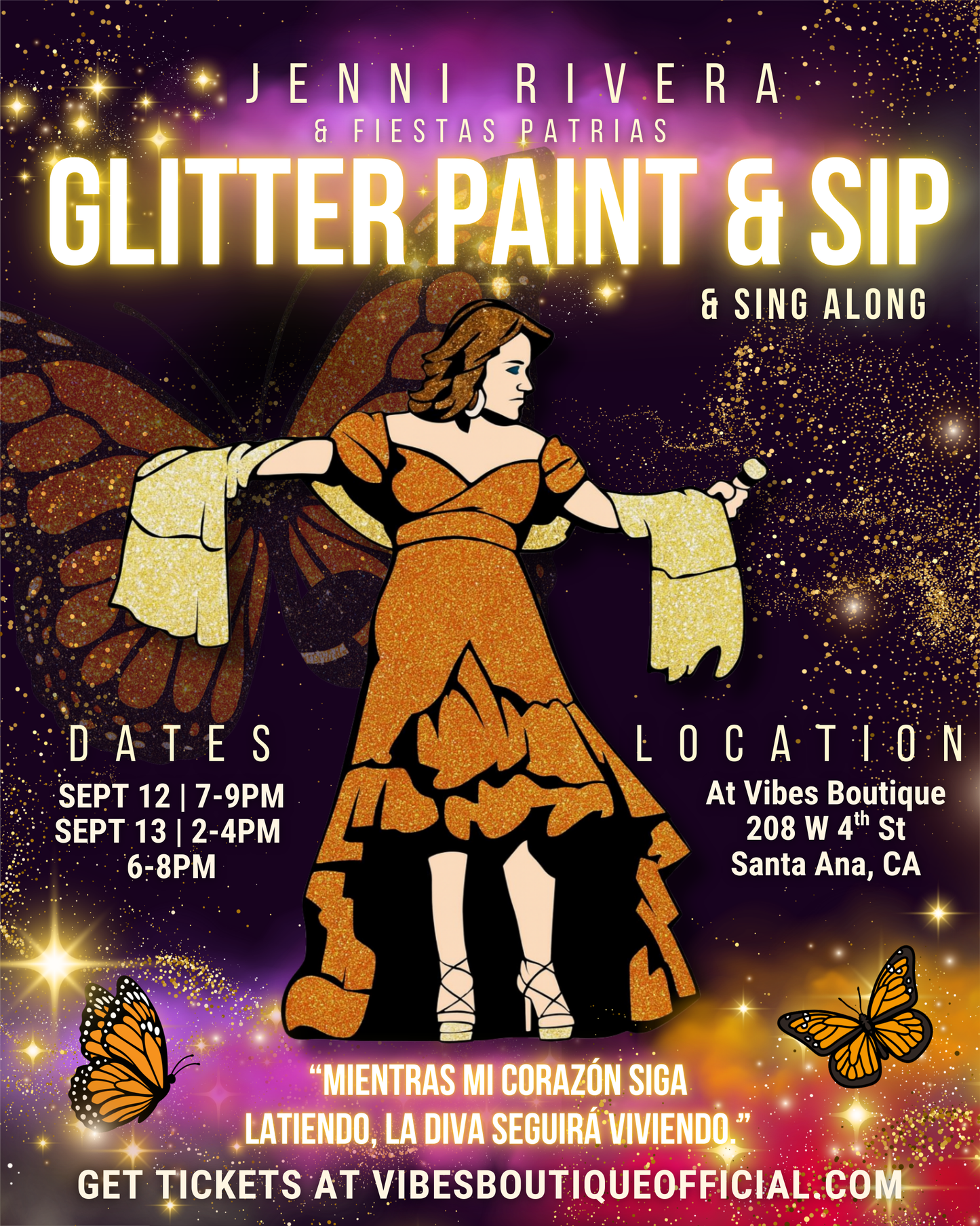 Jenni Rivera & Fiestas Patrias Paint & Sip (Sept 12-13)