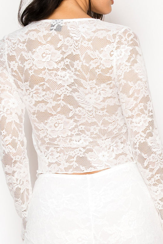 Lace Long Slv (white)