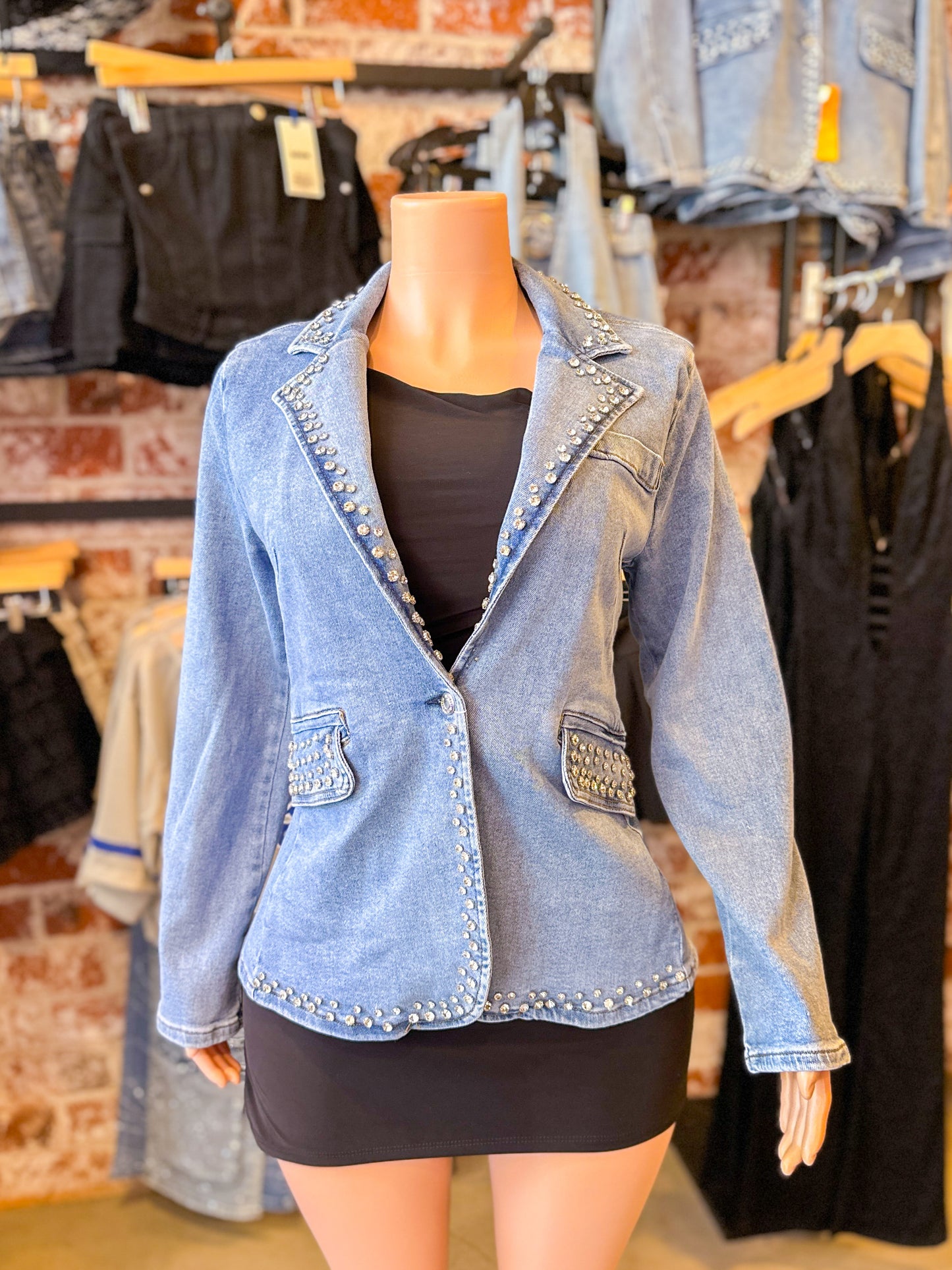 Diamond Denim Blazer