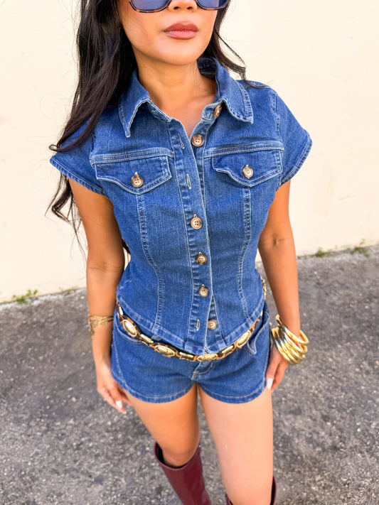 Dark Blue Denim Set