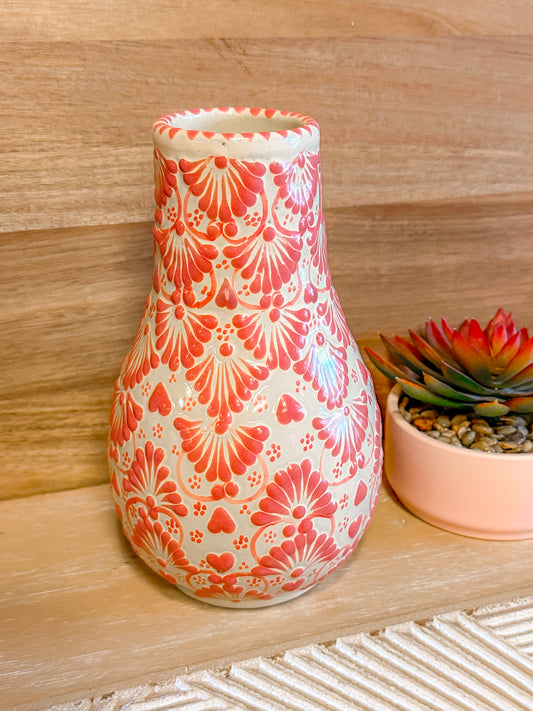 Talavera Medium Chimenea Incense Burner (Dusty Rose & Cream)