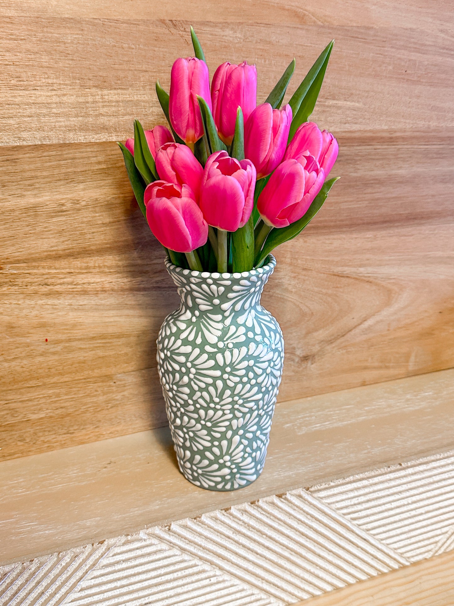 Talavera Small Flower Vase (Teal)