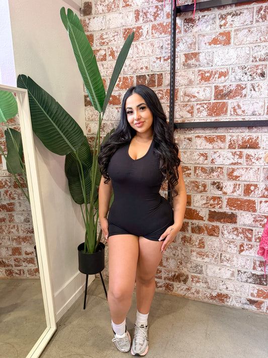 Cool Girl Romper (Black) (Final Sale)