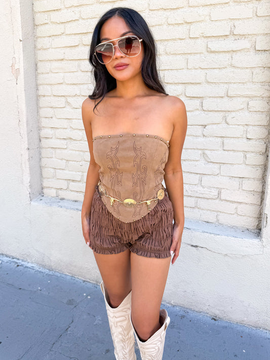 Lace Up Western Corset