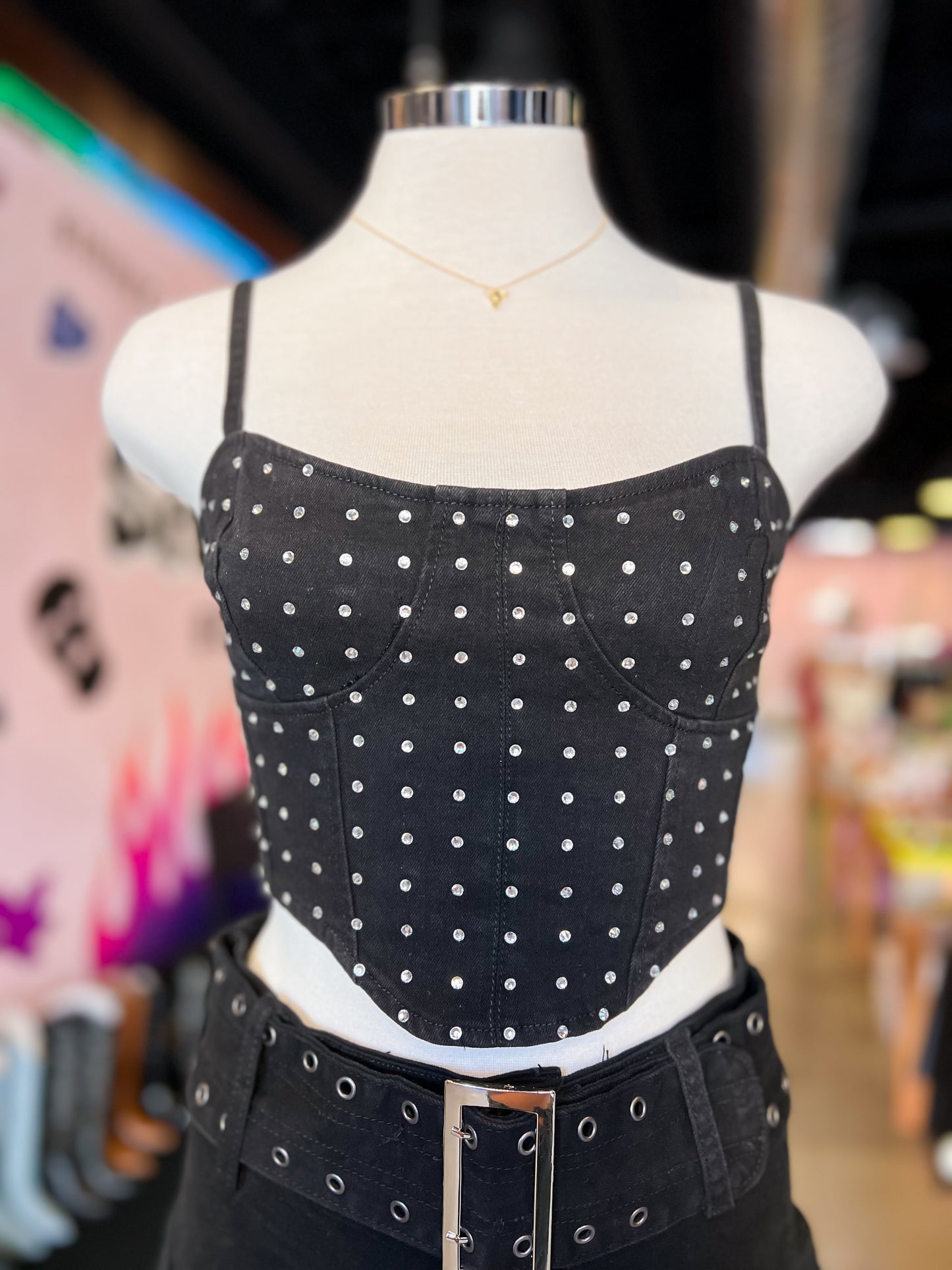 Top Anissa (azul y negro)