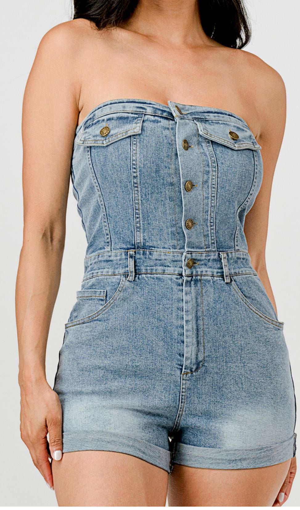 Denim Romper