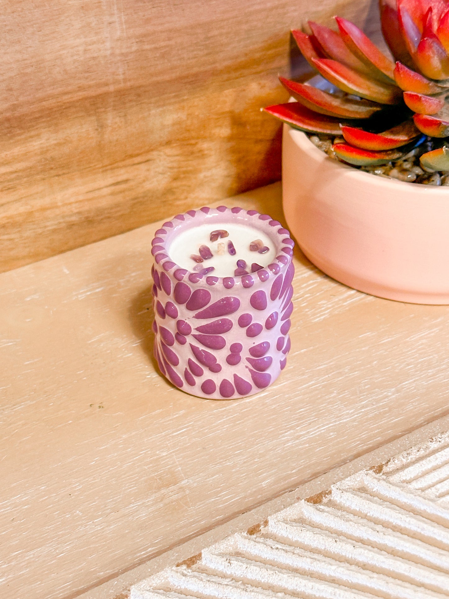 Talavera Mini Shot Candle (All Purple)