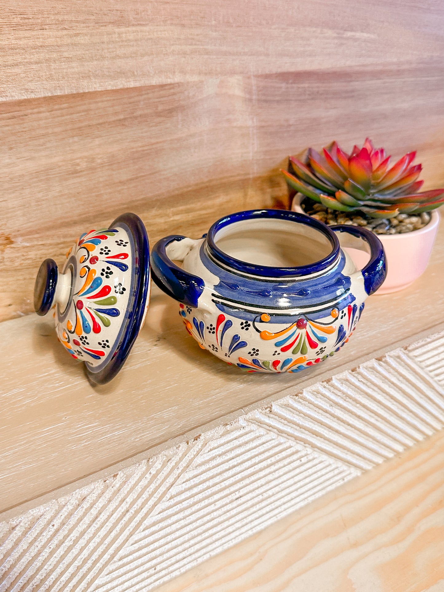 Talavera Medium Sugar Bowl (Blue)