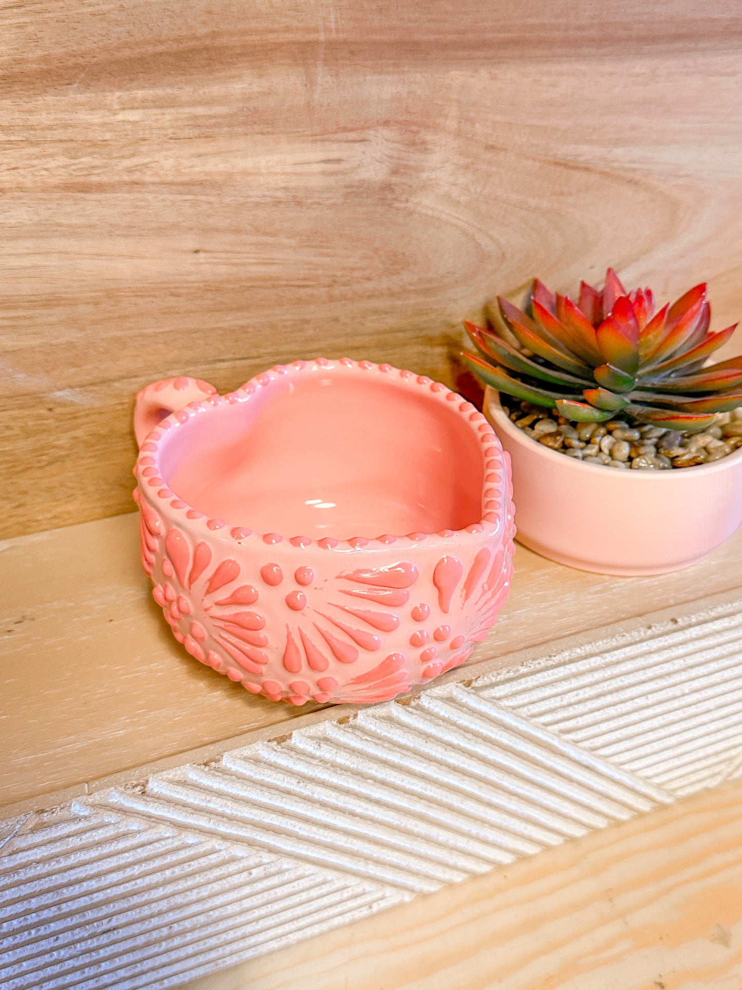 Talavera Heart Mug (Pink on Pink)