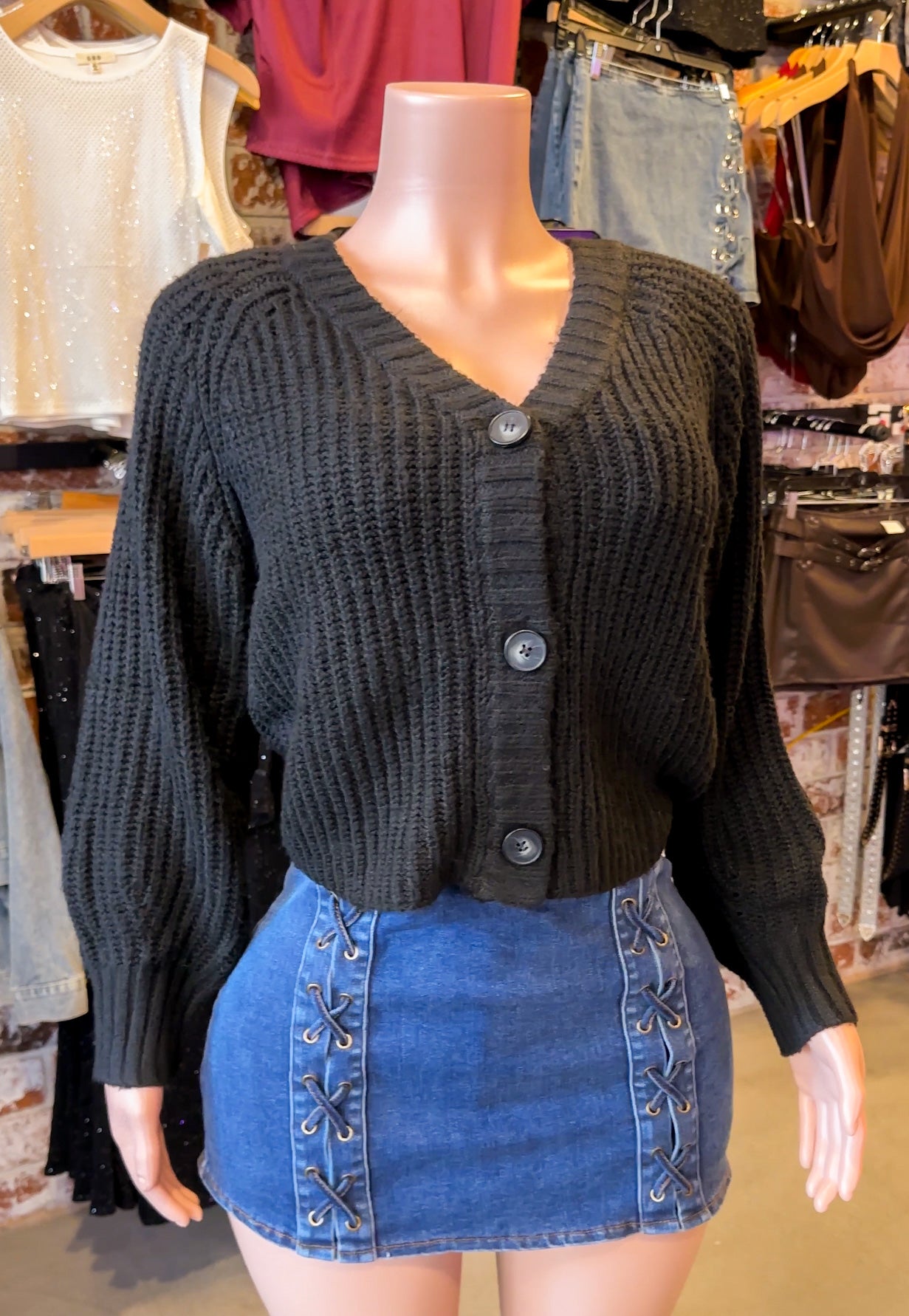 Knit Cardigan (Black)