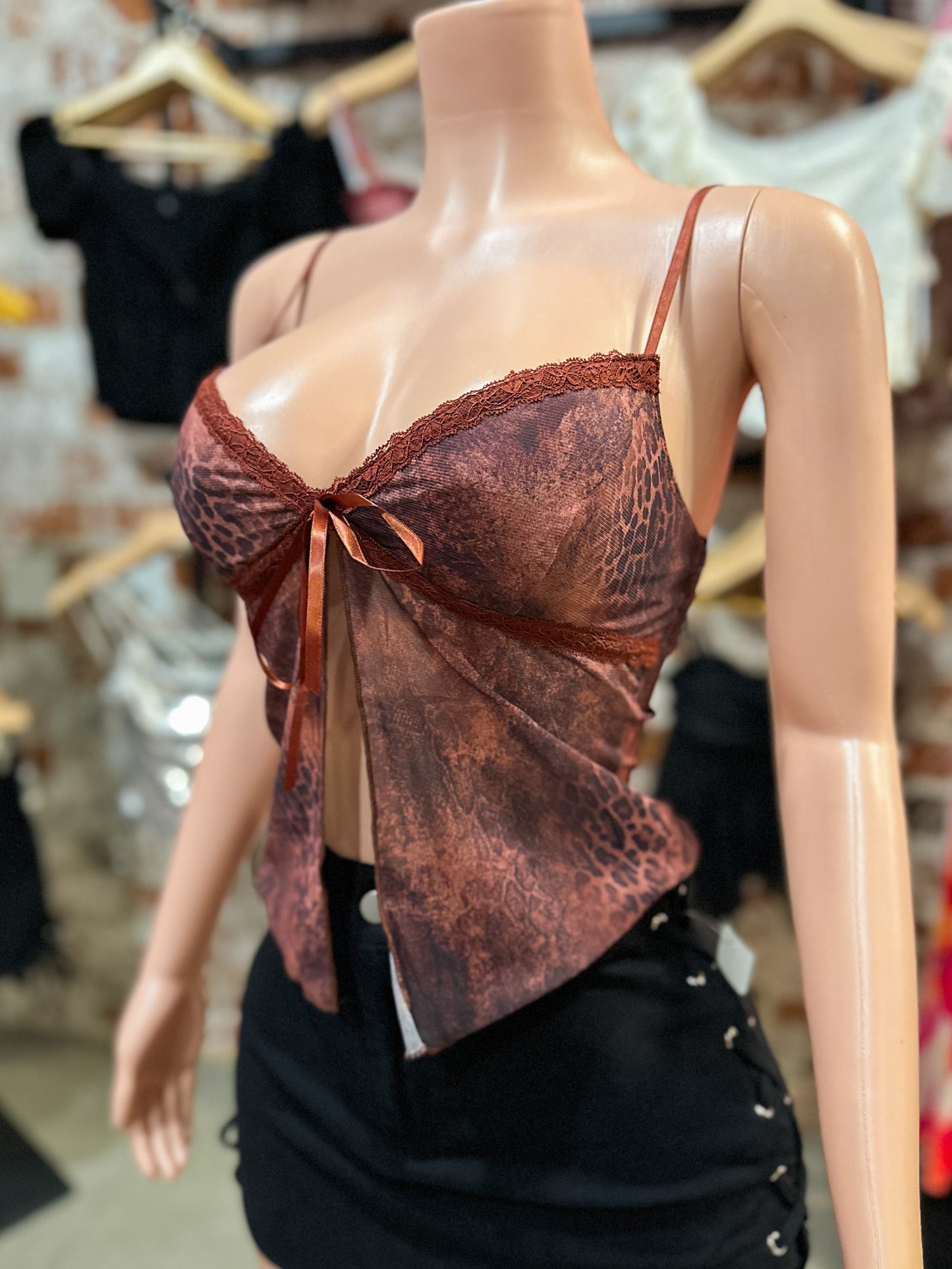 Print Open Top (Burgundy)