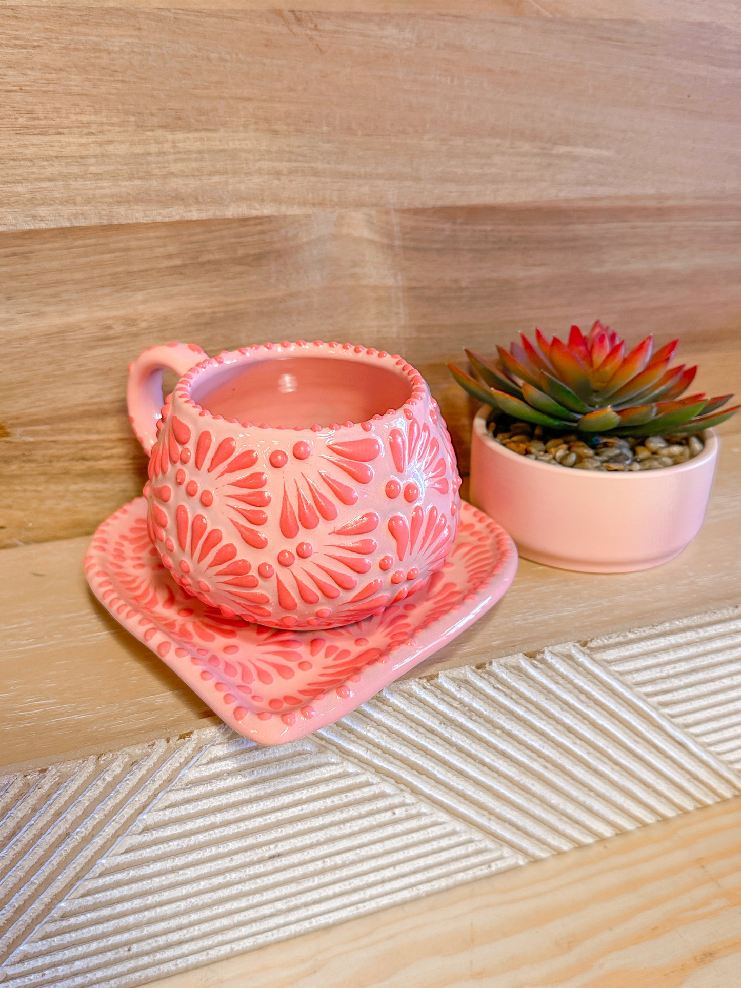 Talavera Low Regular Mug (Pink on Pink) (Mug Only)
