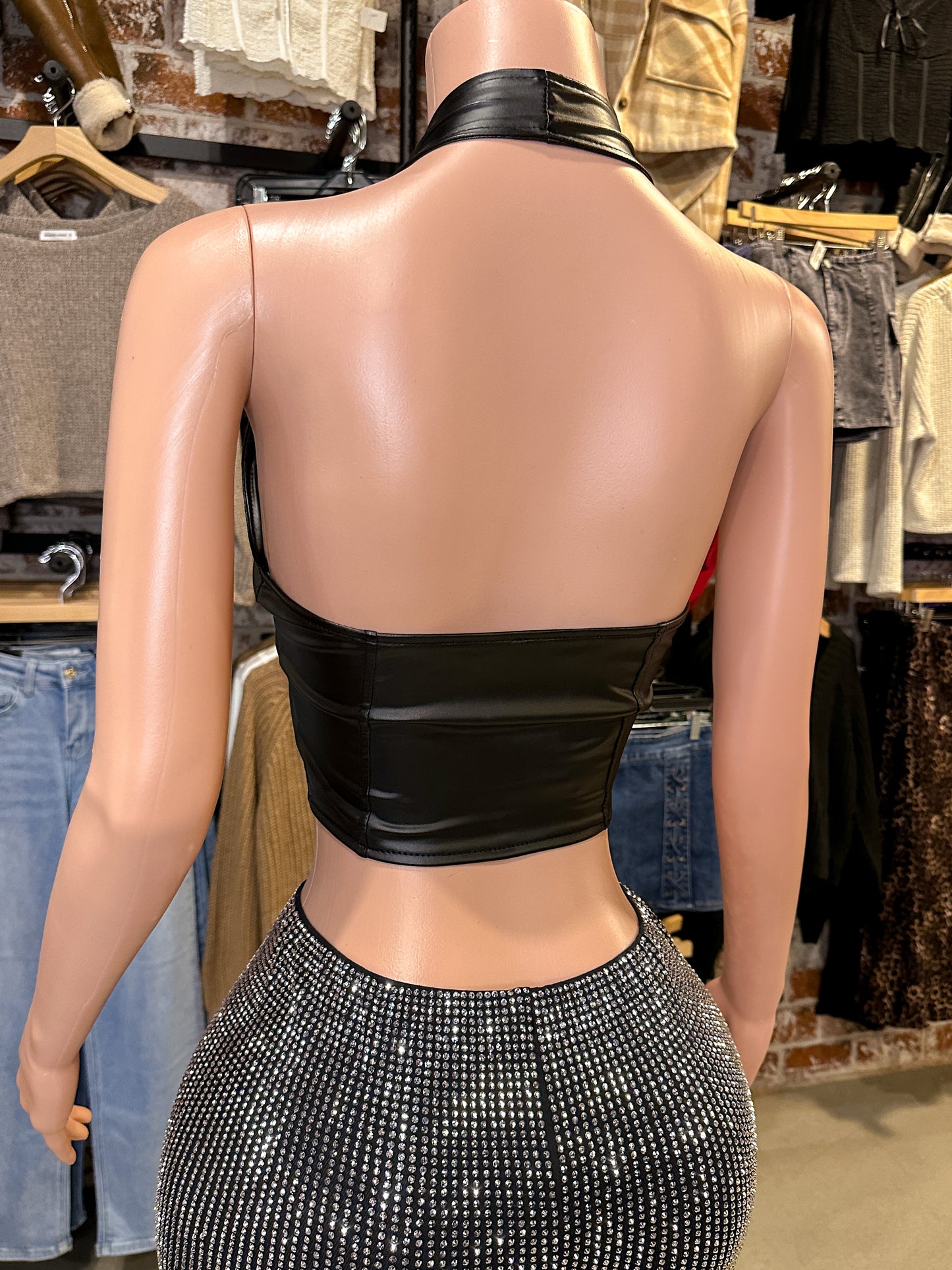Pleather Halter Top
