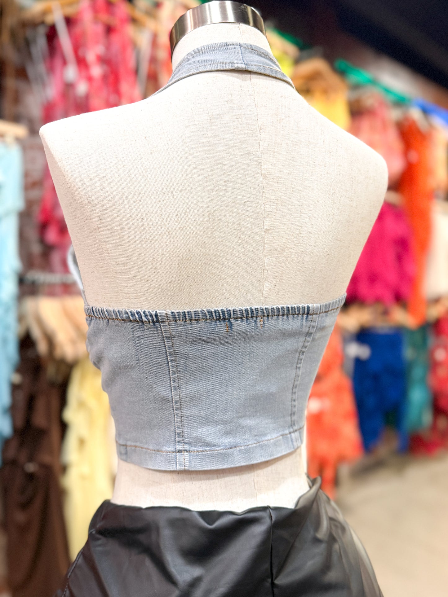 Throwback Denim Top (Light Wash)