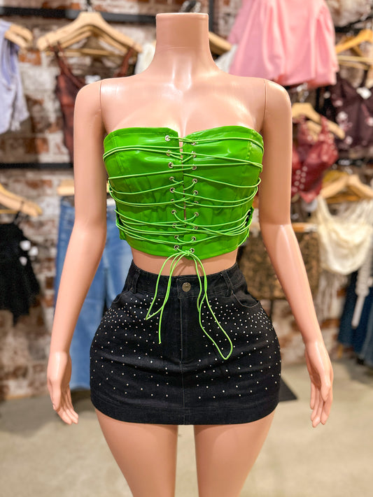 Rhinestone Black Skirt