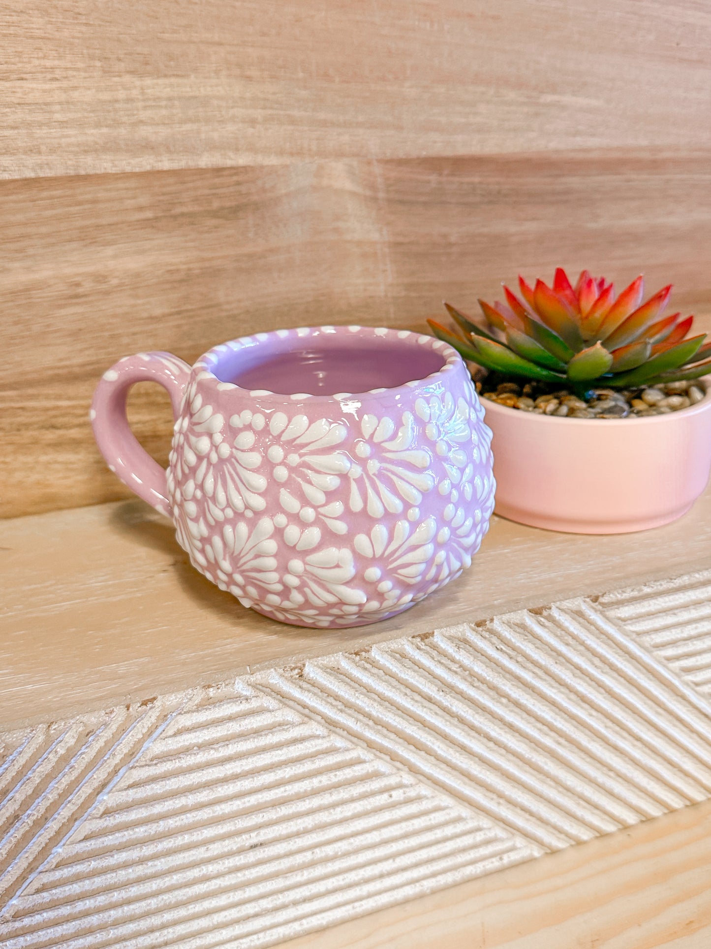 Talavera Low Regular Mug (Purple & White)
