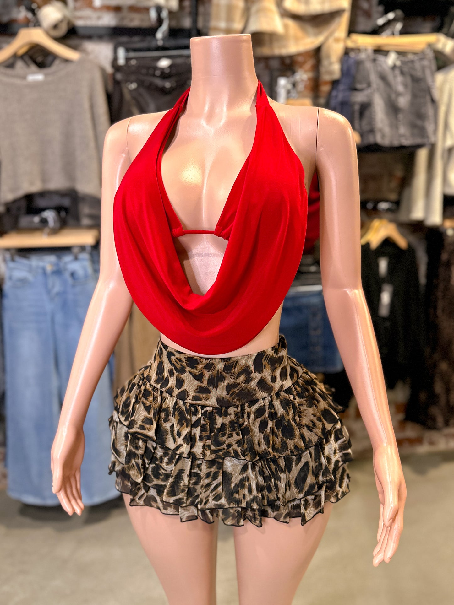 Cheetah Ruffle Skirt