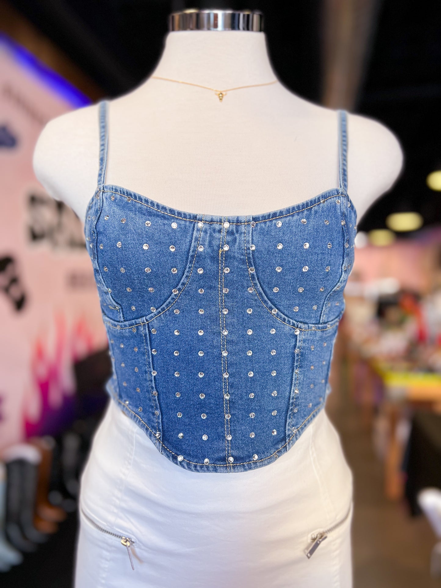 Top Anissa (azul y negro)