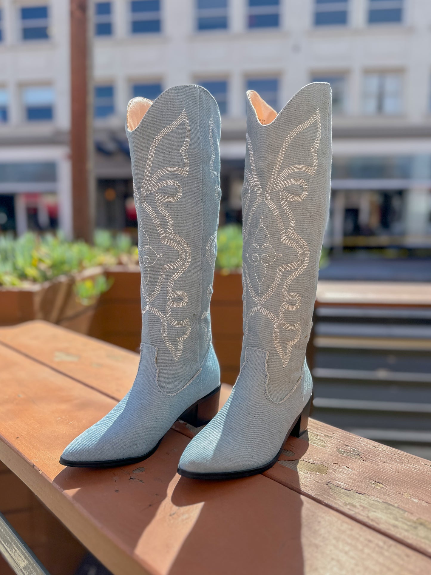 Botas vaqueras de mezclilla