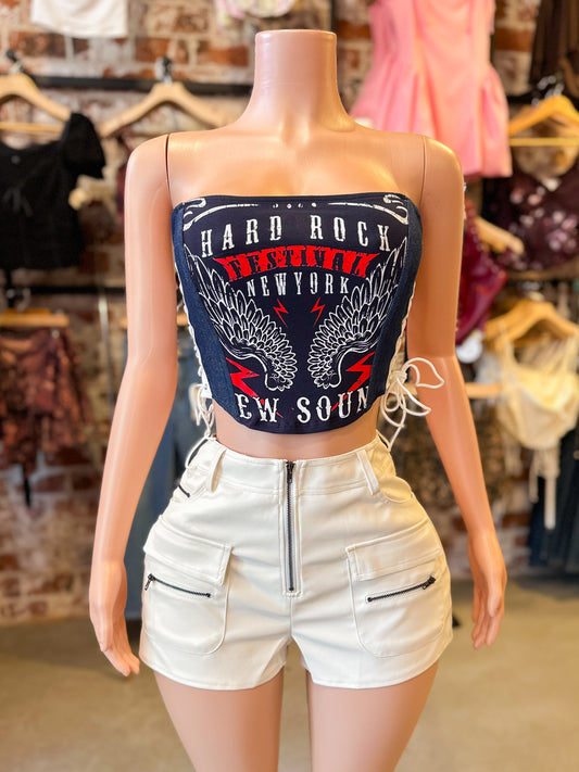 White Pleather Shorts