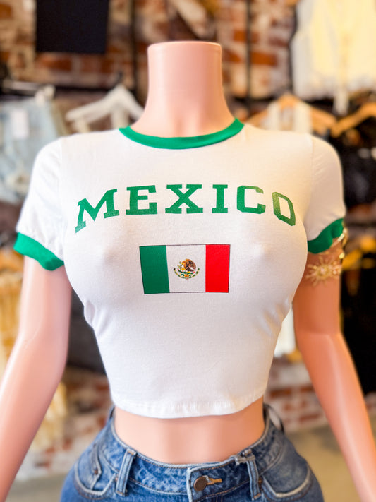 Mexico Baby Tee (All White)