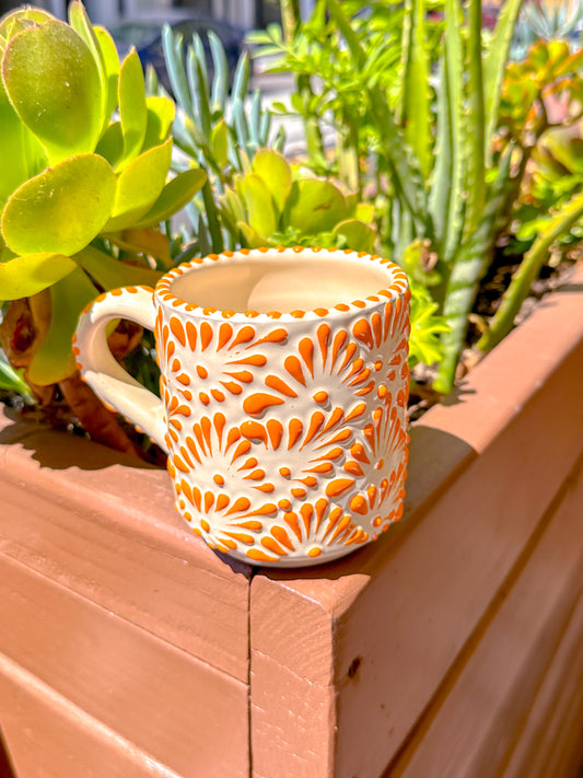 Talavera California Mug (Orange & Cream)