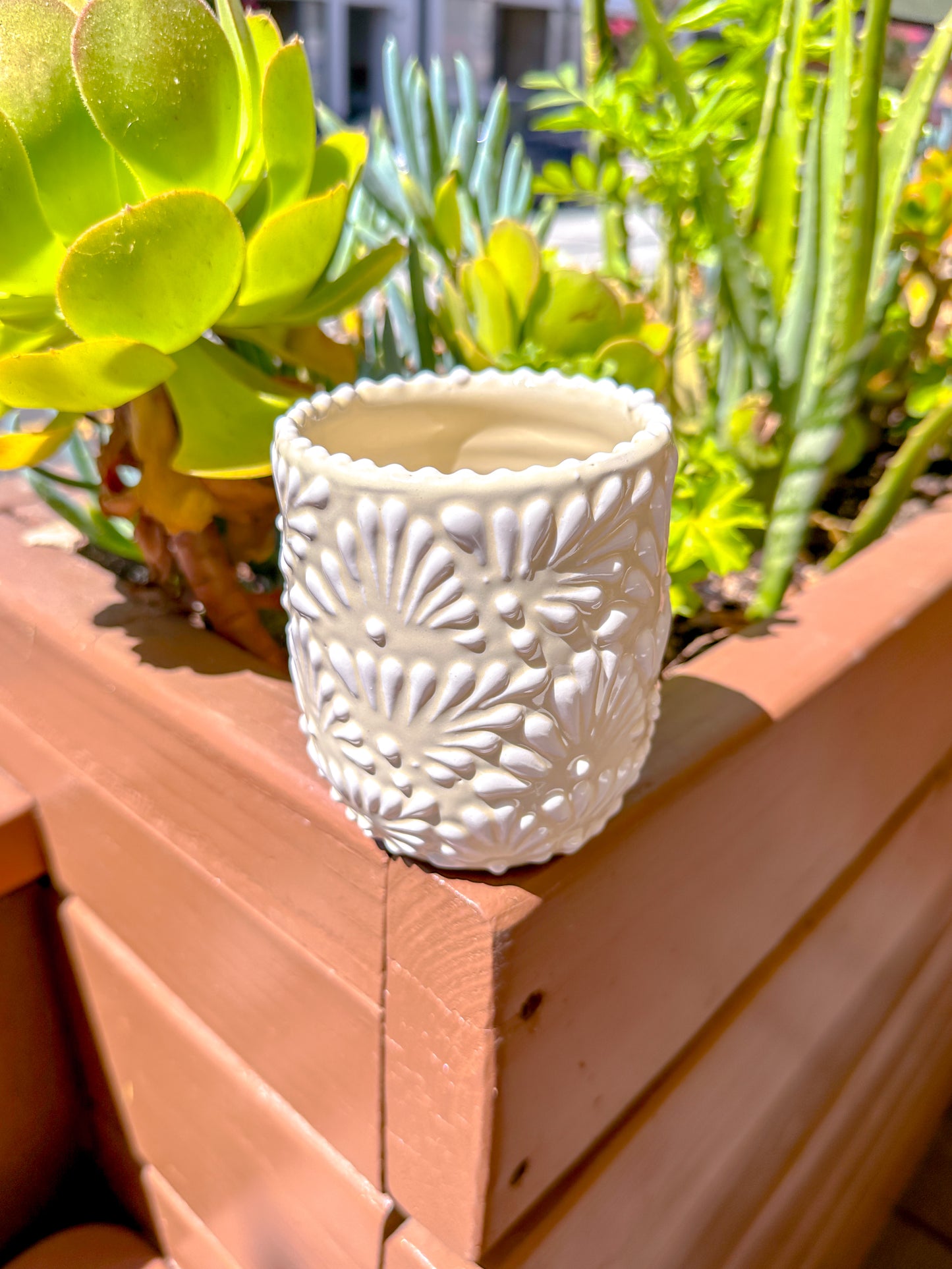 Talavera No Handle Mug (White)