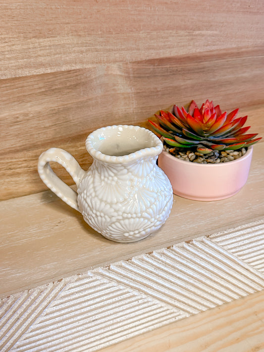 Talavera Creamer Jug (White & Cream)