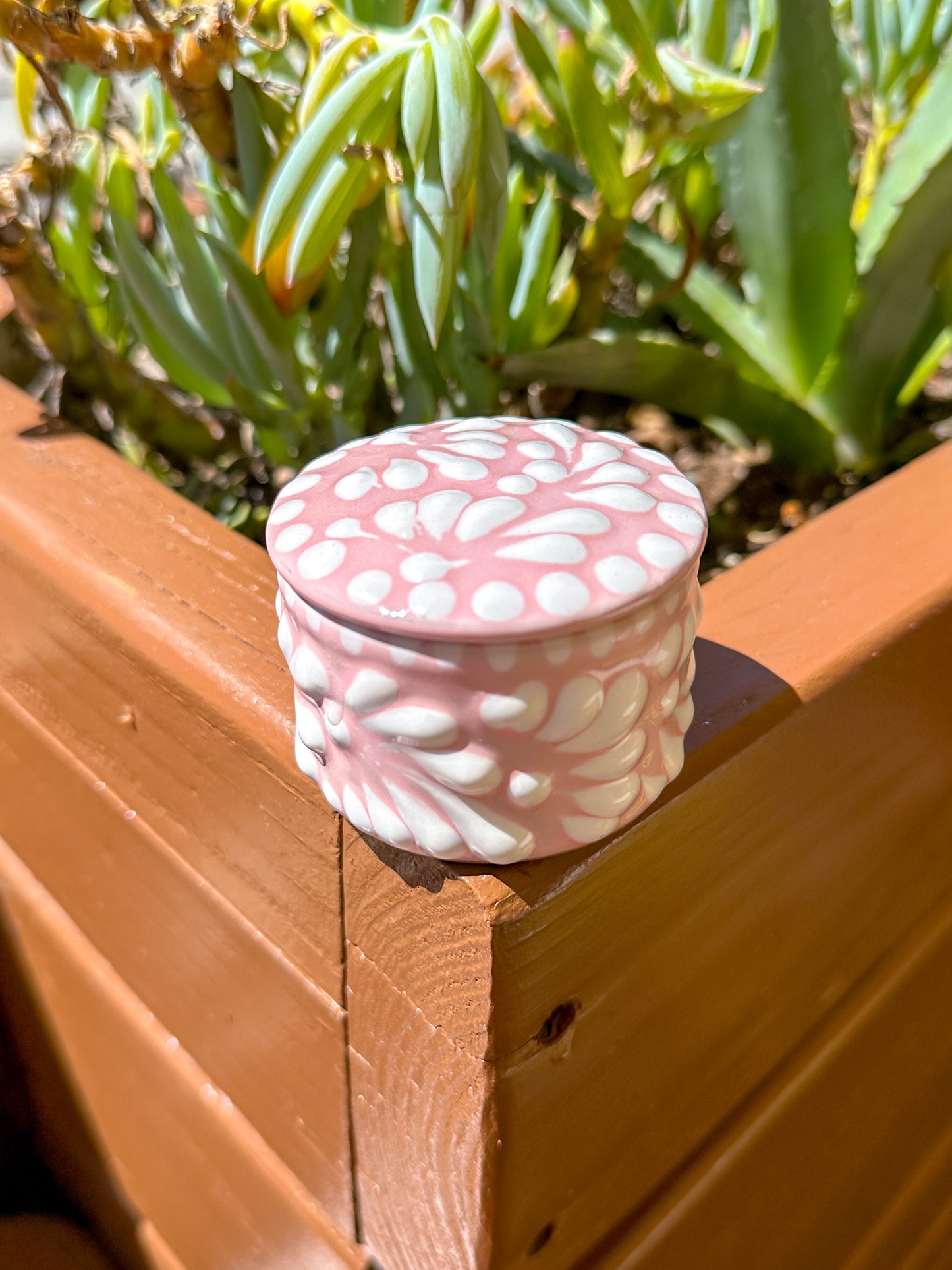 Rectangle Mini Jewelry Box Candle (Pink & White)