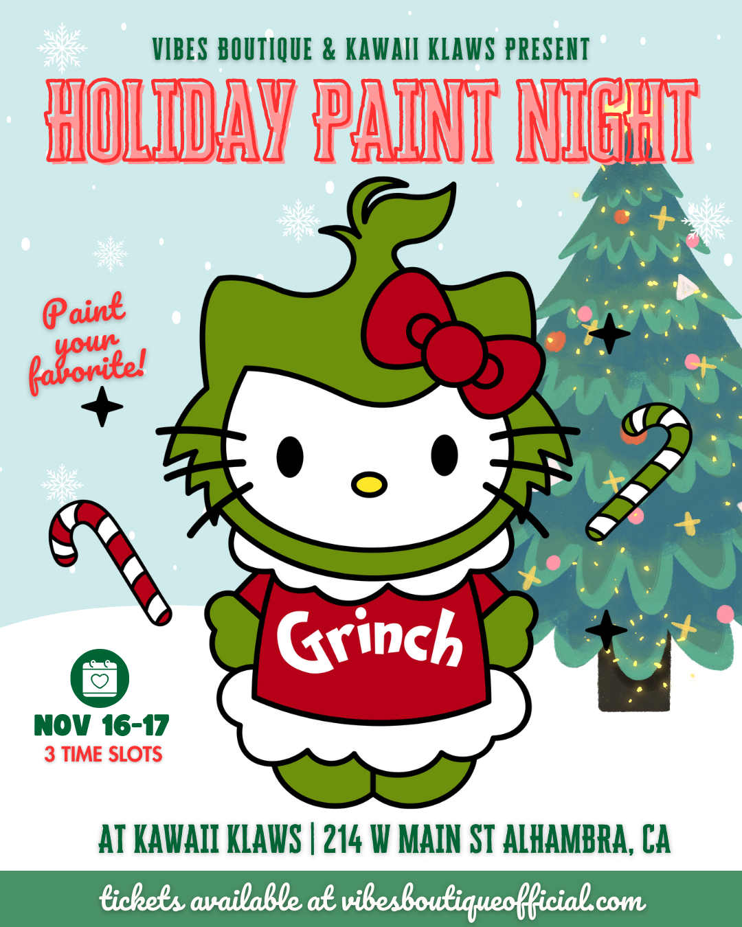 Holiday Paint Night (AT KAWAII KLAWS, ALHAMBRA)