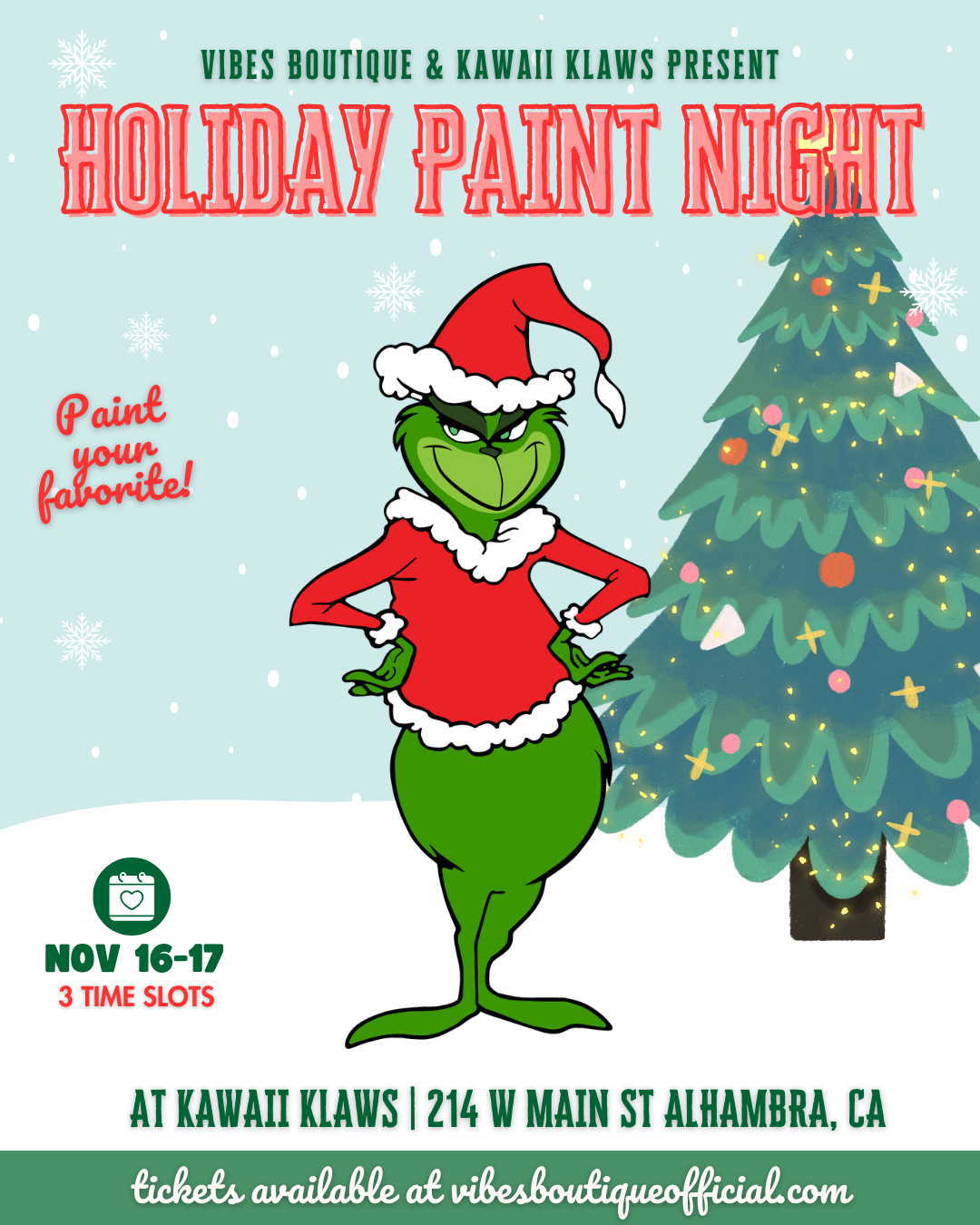 Holiday Paint Night (AT KAWAII KLAWS, ALHAMBRA)