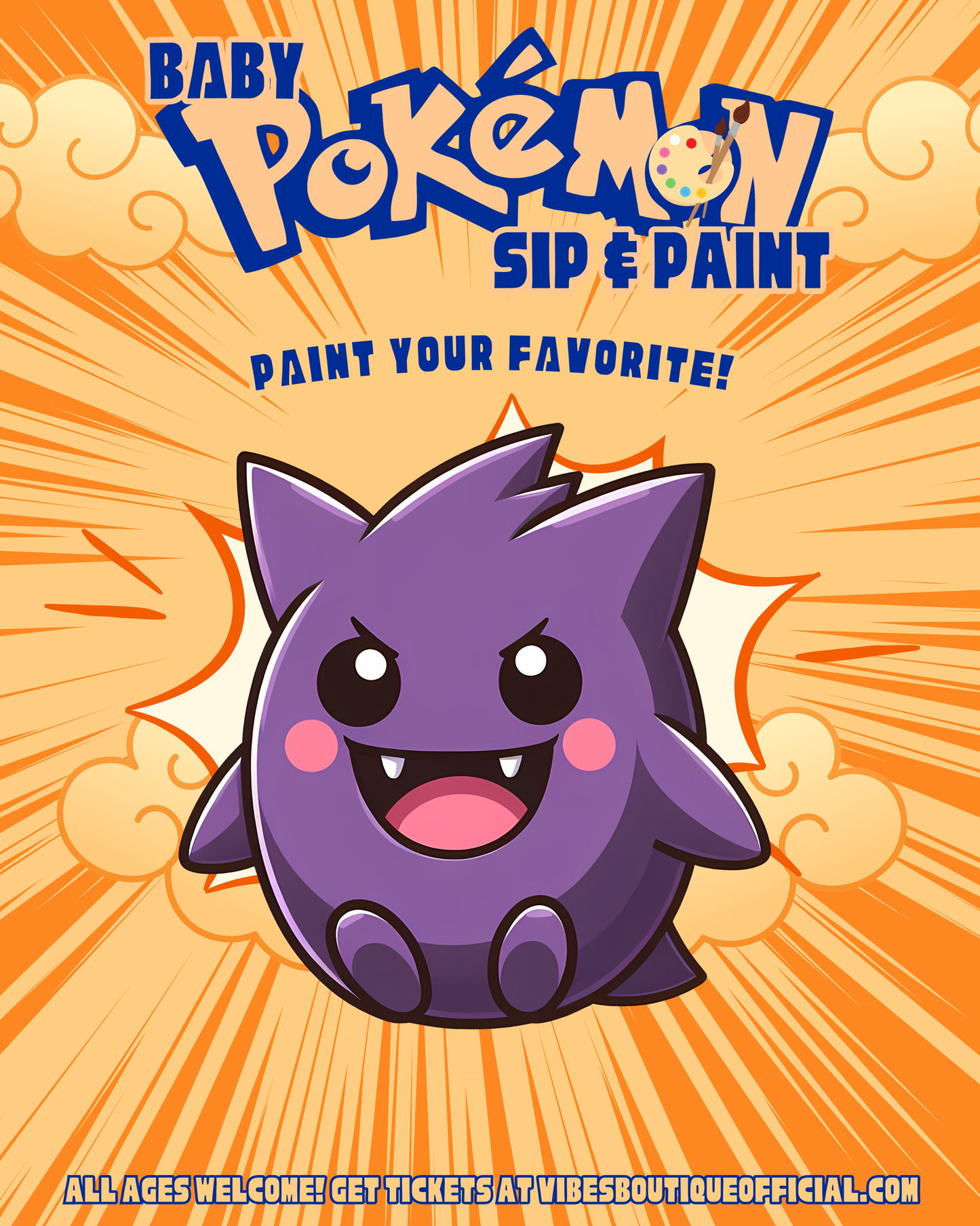 Baby Pokemon Sip & Paint (Feb 21-23 & Mar 1-2)