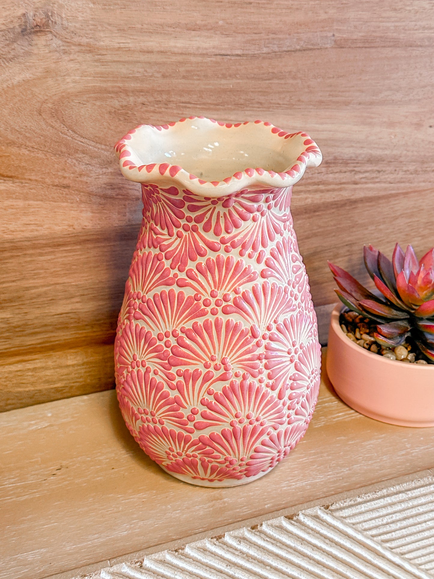 Talavera Medium Vase (Dusty Rose)