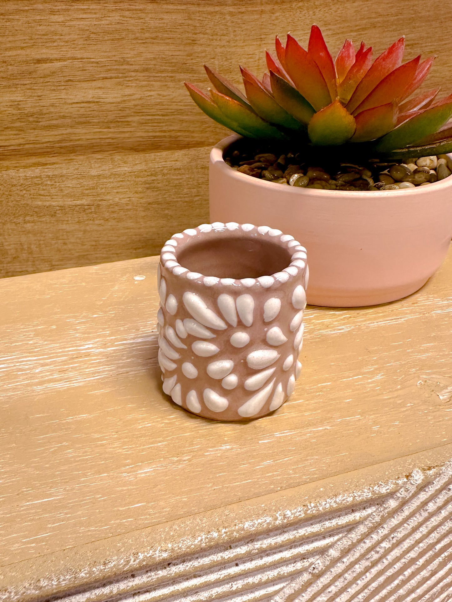 Talavera Mini Shot Glass (Nude & White)