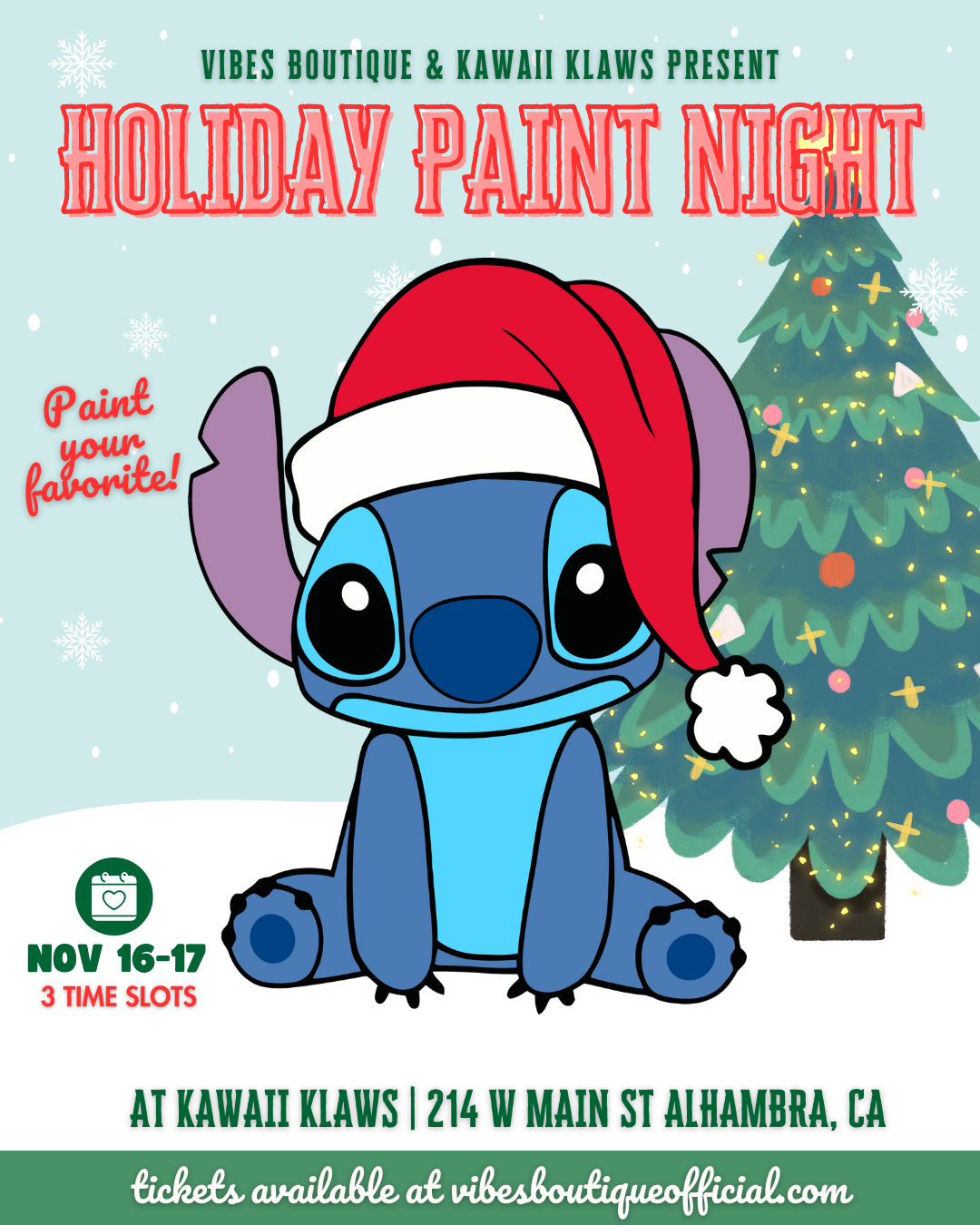 Holiday Paint Night (AT KAWAII KLAWS, ALHAMBRA)