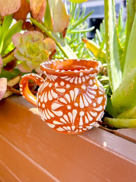 Talavera Jarrito Mug (Brown & White)