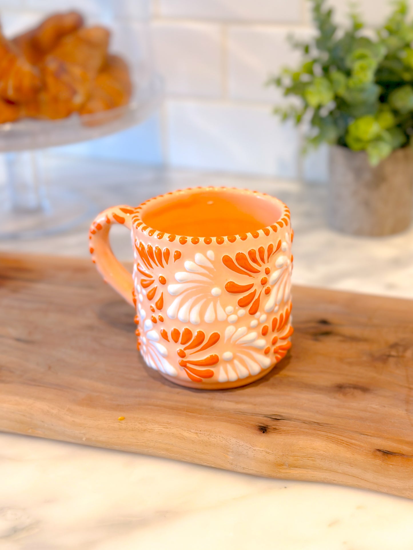 Talavera California Mug (Orange Sherbet)