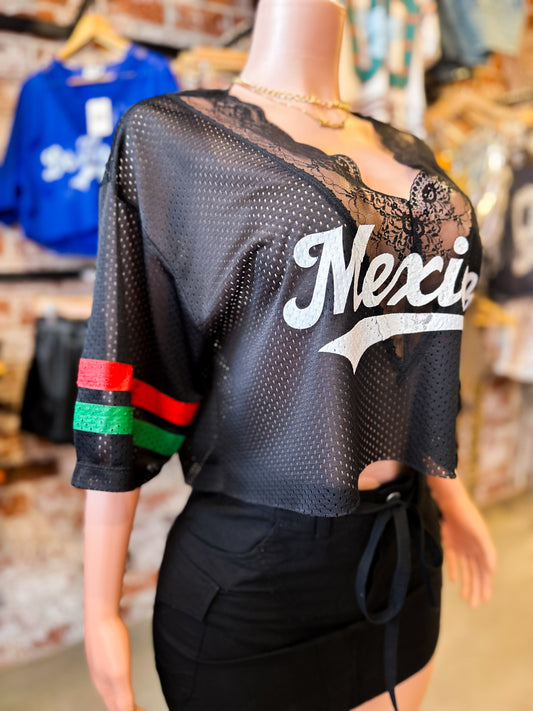 Mexico Lace Crop Jersey (Black) (Pre-order shipping in 10/5/25)