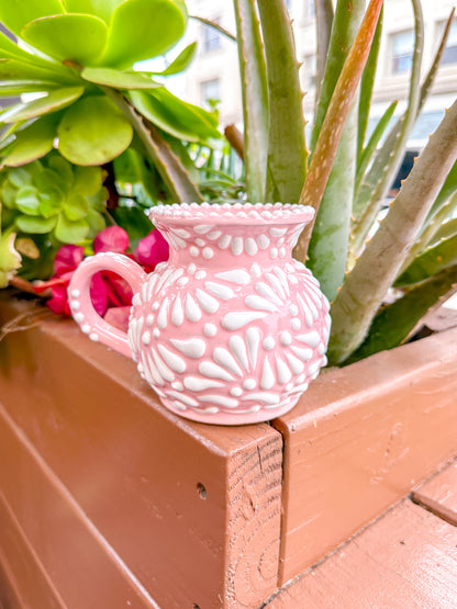 Talavera Jarrito Mug (Pink & White)