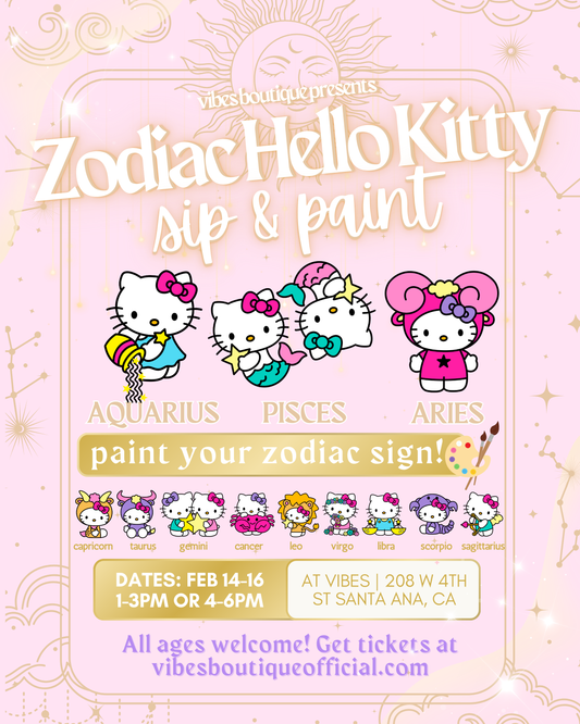 Zodiac Hello Kitty Sip & Paint (Feb 14-16)