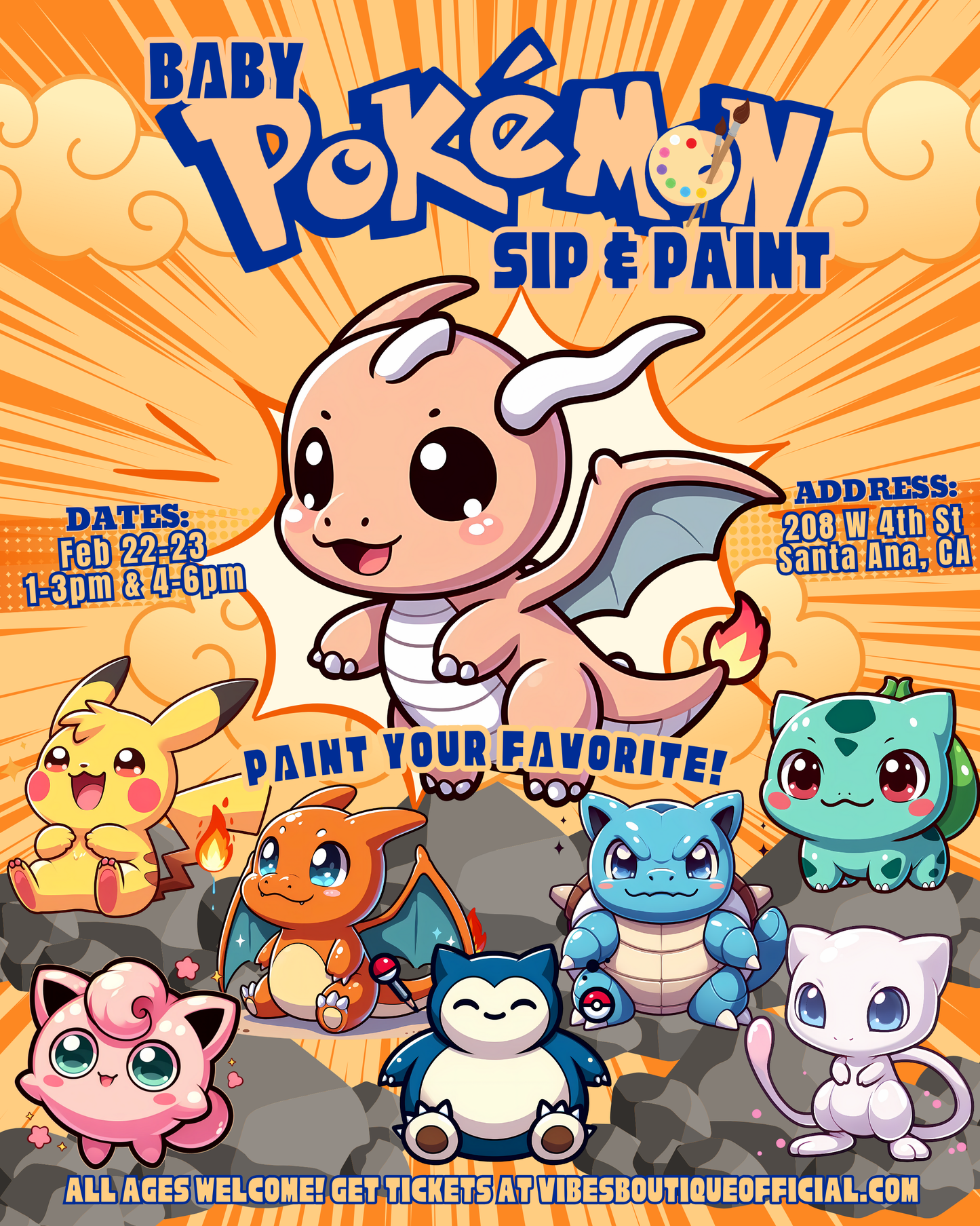 Baby Pokemon Sip & Paint (Feb 21-23 & Mar 1-2)