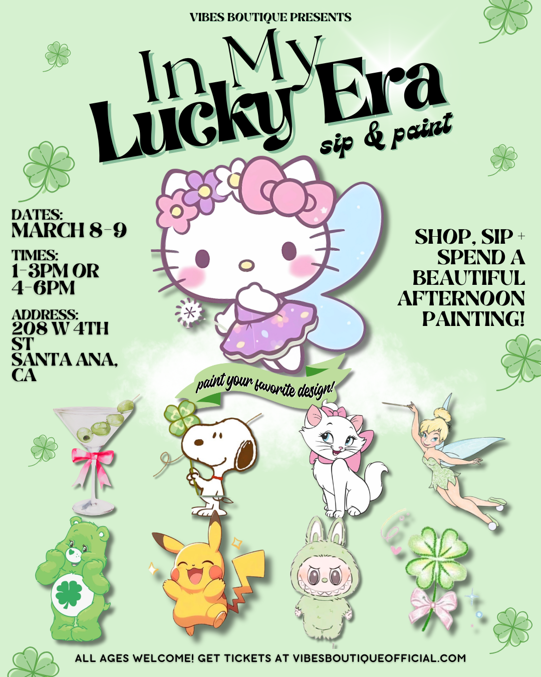 In My Lucky Era Sip & Paint (Mar 8-9)