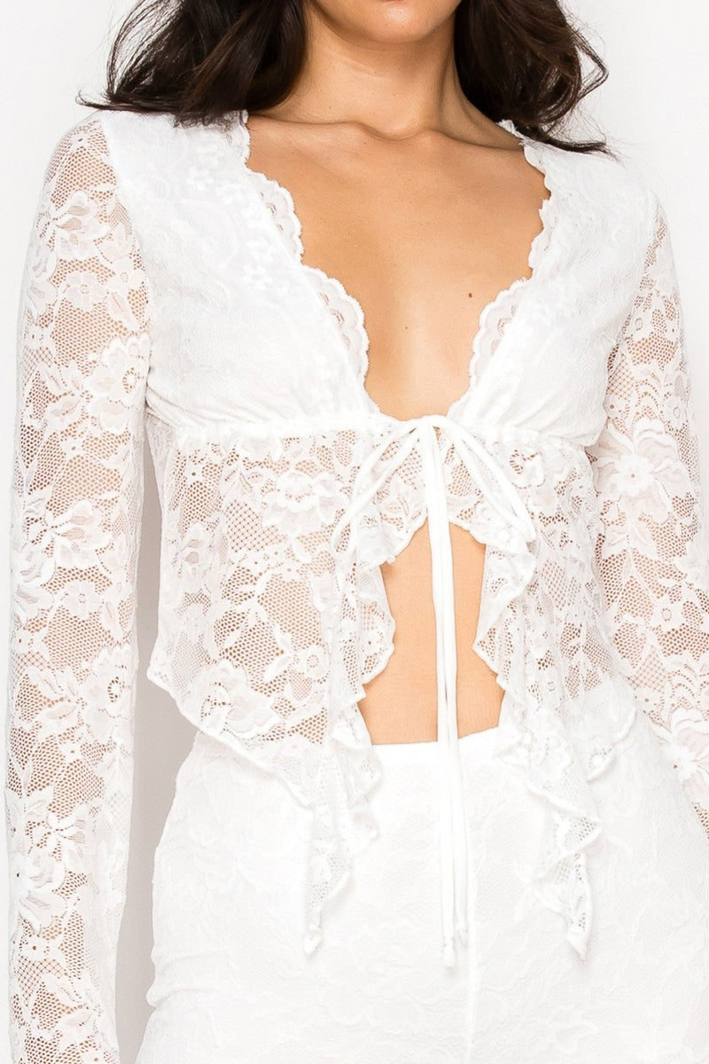 Lace Long Slv (white)