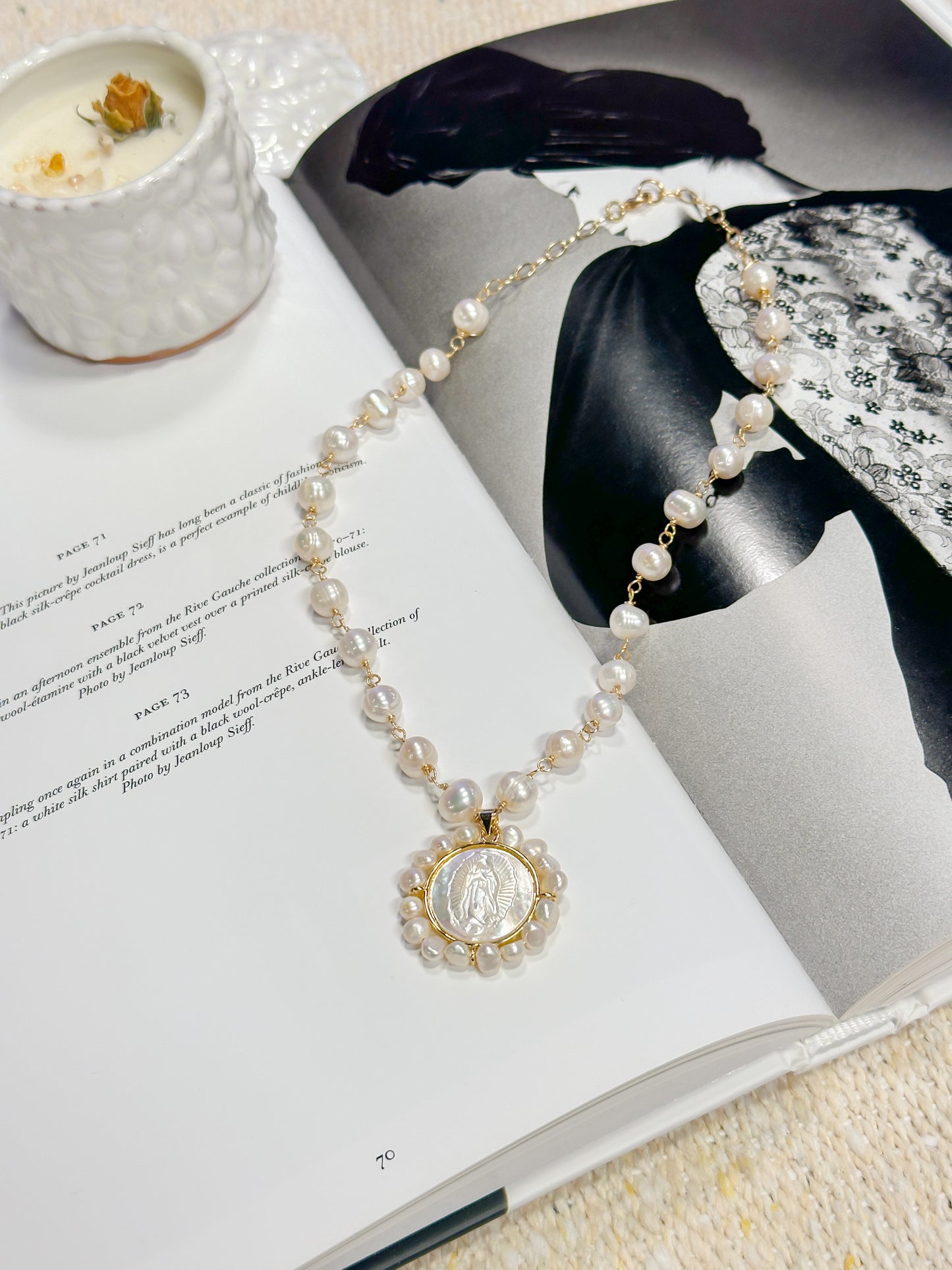 Pearl Around Virgin Necklace